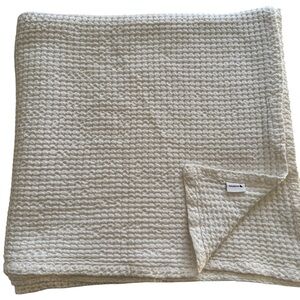 Piscatextil White 100% Cotton Bedspread Coverlet Textured Waffle King 100 X 114